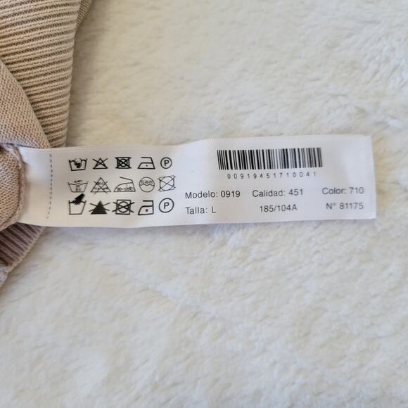 Massimo Dutti Knit Polo Shirt Mens Large Cream Short Sleeve Preppy - Picture 8 of 11